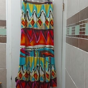 Damoa Los Angeles Aztec pattern maxi skirt size M
